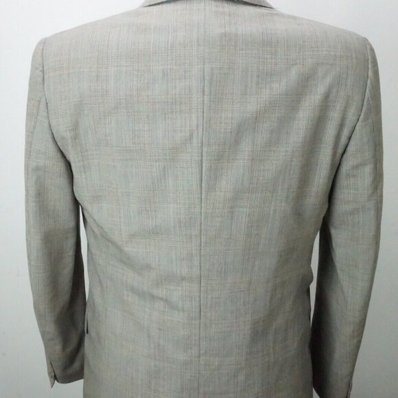 Brioni Gray Brown Blue Glenplaid 100% Wool Sport Coat Jacket Sz 40 - Picture 5 of 10